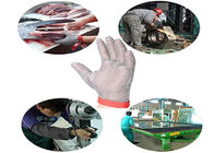 دستکش ایمنی از جنس استنلس استیل قابل برگشت سطح 5 با رنگ نقره ای تسمه نساجی