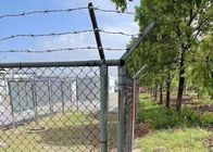 حصار زنجیره ای گالوانیزه گرم 8 فوت ارتفاع با سیم خاردار